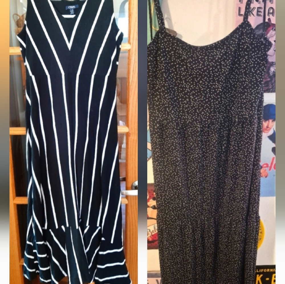 2 Black and white maxi dresses